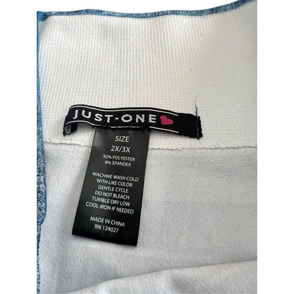 Just One Leggings 2XL/ NWT Jean Print Side Slits - Picture 6 of 6